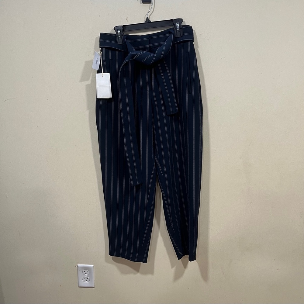 NWT Aritzia Wilfred Tie-Front (Jallade) Pant size 4 striped navy & white - Picture 3 of 12